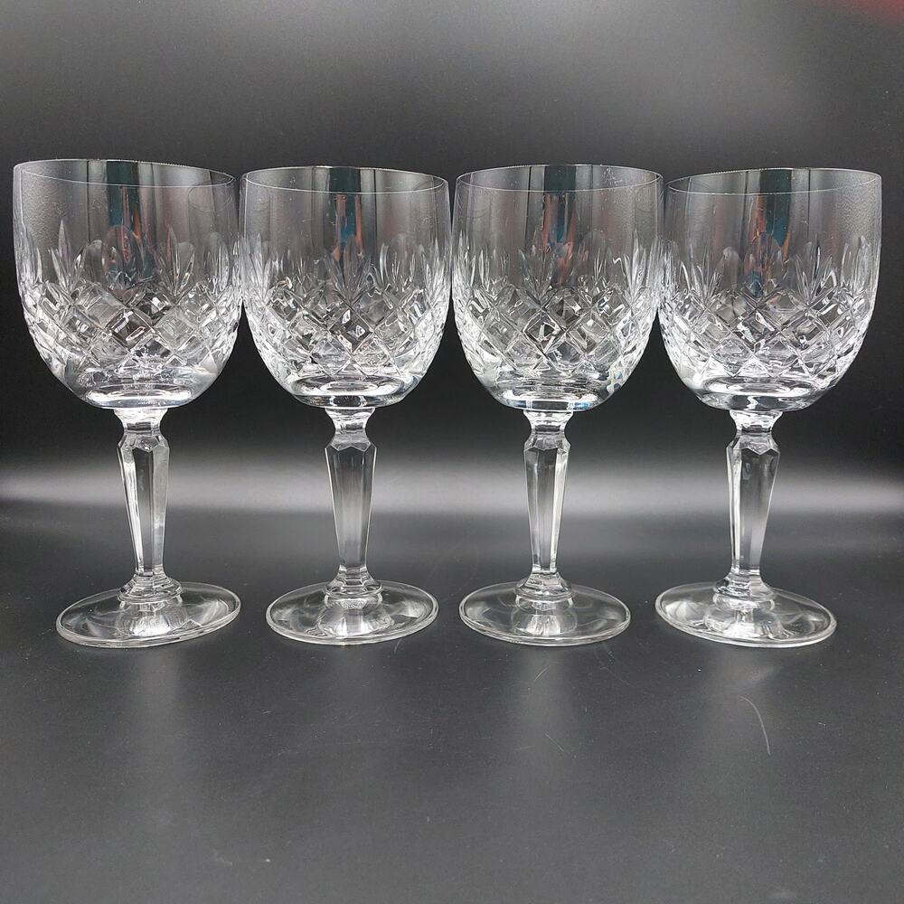 Mikasa Melody (Older Cut) Crystal Vintage Water Goblet or Wine Glass Set of 4